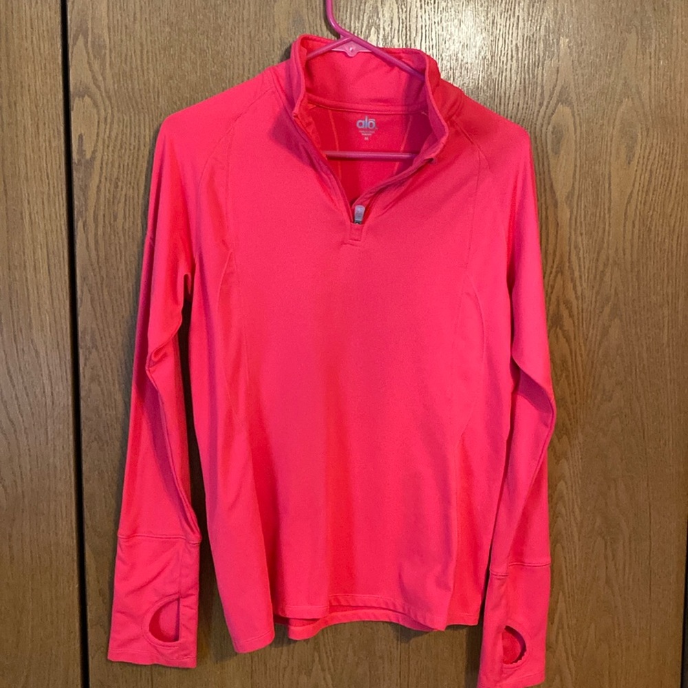 Alo Half Zipper Jacket with Keyholes.